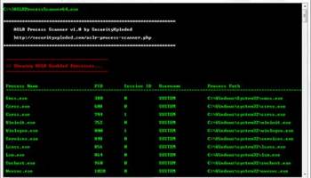 ASLR Process Scanner screenshot