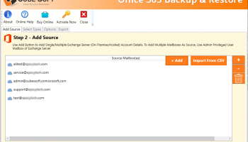 CubexSoft Office 365 Backup screenshot