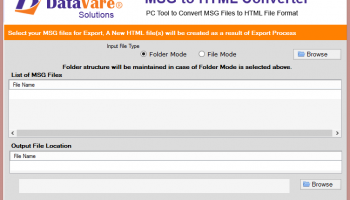 Datavare MSG to HTML Converter screenshot