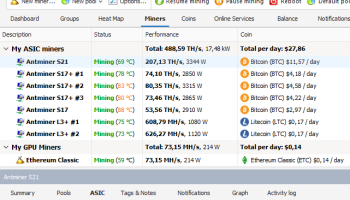 Awesome Miner Free Edition screenshot