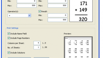 MathSheetGenerator screenshot