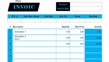 Simple Service Invoice Template screenshot