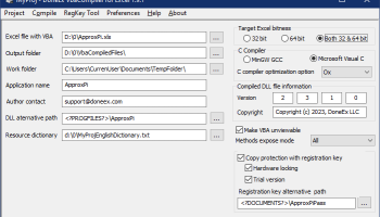 DoneEx VbaCompiler for Excel screenshot