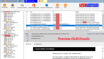 SysInspire OLM Converter Software screenshot