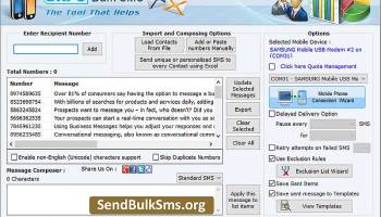 Send Bulk SMS Software for Multi Mobile screenshot