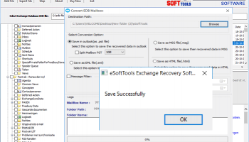 eSoftTools EDB to PST screenshot