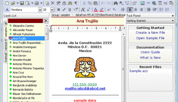 azzCardfile screenshot