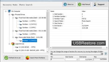 Removable Media Data Restore screenshot