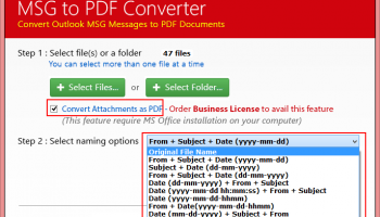 Move bulk emails from Outlook to PDF screenshot