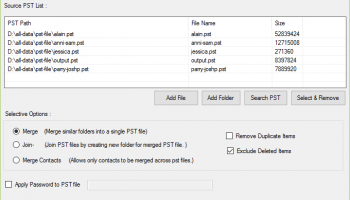PST Merge Software screenshot