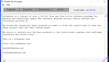 Portable Text Encryption screenshot