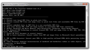 VeryUtils OCR to Office Converter Command Line screenshot