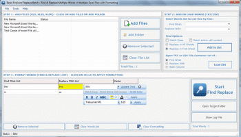 Find & Replace Batch for Excel screenshot