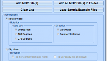 Rotate Multiple MOV Files Software screenshot