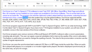 VeryUtils DocVoicer Text To Speech screenshot