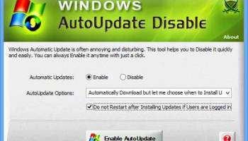 Windows AutoUpdate Disable screenshot