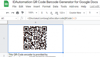 Sheets QR Code Script for Google screenshot