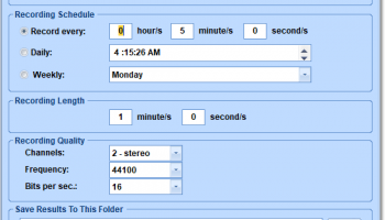 Automatically Record Audio At Certain Times Software screenshot