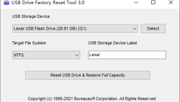 USB Drive Factory Reset Tool screenshot