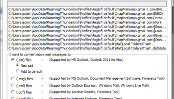 Export Thunderbird to Outlook 2013 screenshot