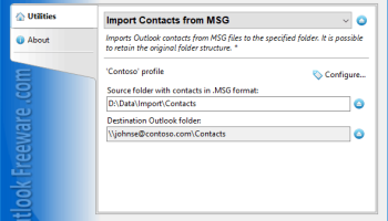 Import Contacts from MSG for Outlook screenshot