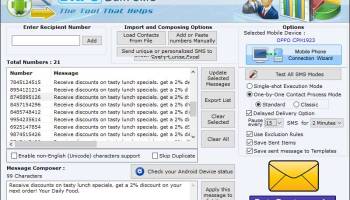 Bulk Text Messaging Software screenshot