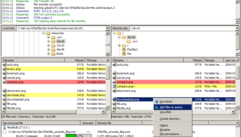 Portable FileZilla screenshot