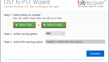 OST to PST Wizard screenshot