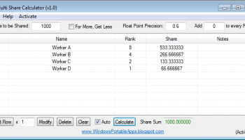 Multi Share Calculator screenshot