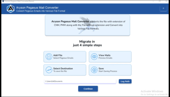 Aryson Pegasus Mail Converter Tool screenshot