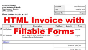 VeryUtils HTML Invoice with Fillable Forms screenshot