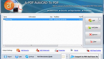 A-PDF AutoCAD to PDF screenshot