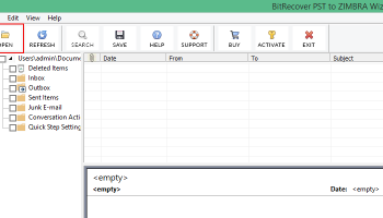 Outlook to Zimbra Migration Tool screenshot