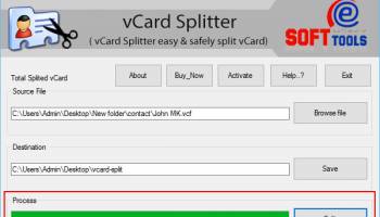 vCard Splitter screenshot