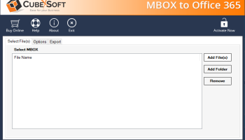 CubexSoft MBOX to Office 365 screenshot