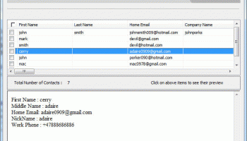 Windows Live Mail Contacts Export screenshot