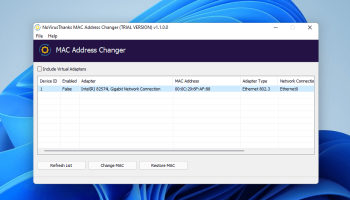 NoVirusThanks MAC Address Changer screenshot