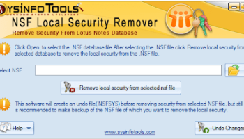 Sysinfo NSF Local Security Remover screenshot