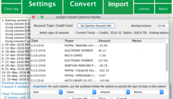 CSV2QFX Converter screenshot