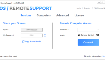 RDS Remote Support screenshot