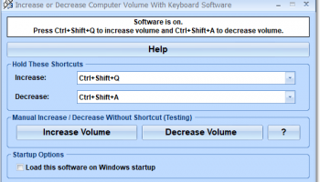 Increase or Decrease Computer Volume With Keyboard Software screenshot