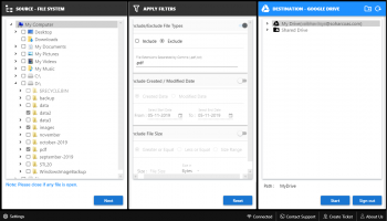 File System to Google Drive Migrator screenshot