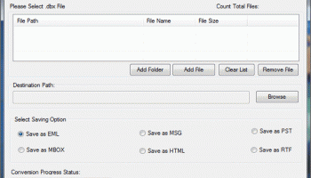 DBX to PST Conversion Tool screenshot