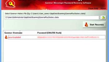 Garena Password Decryptor screenshot