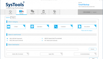SysTools Gmail Backup screenshot