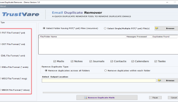 TrustVare Email Duplicate Remover screenshot