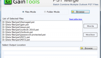 GainTools Merge PST screenshot