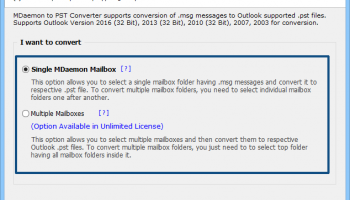 MDaemon to PST Conversion Tool screenshot