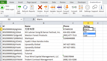 Enabler for Excel screenshot