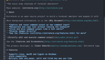 Extraterm screenshot